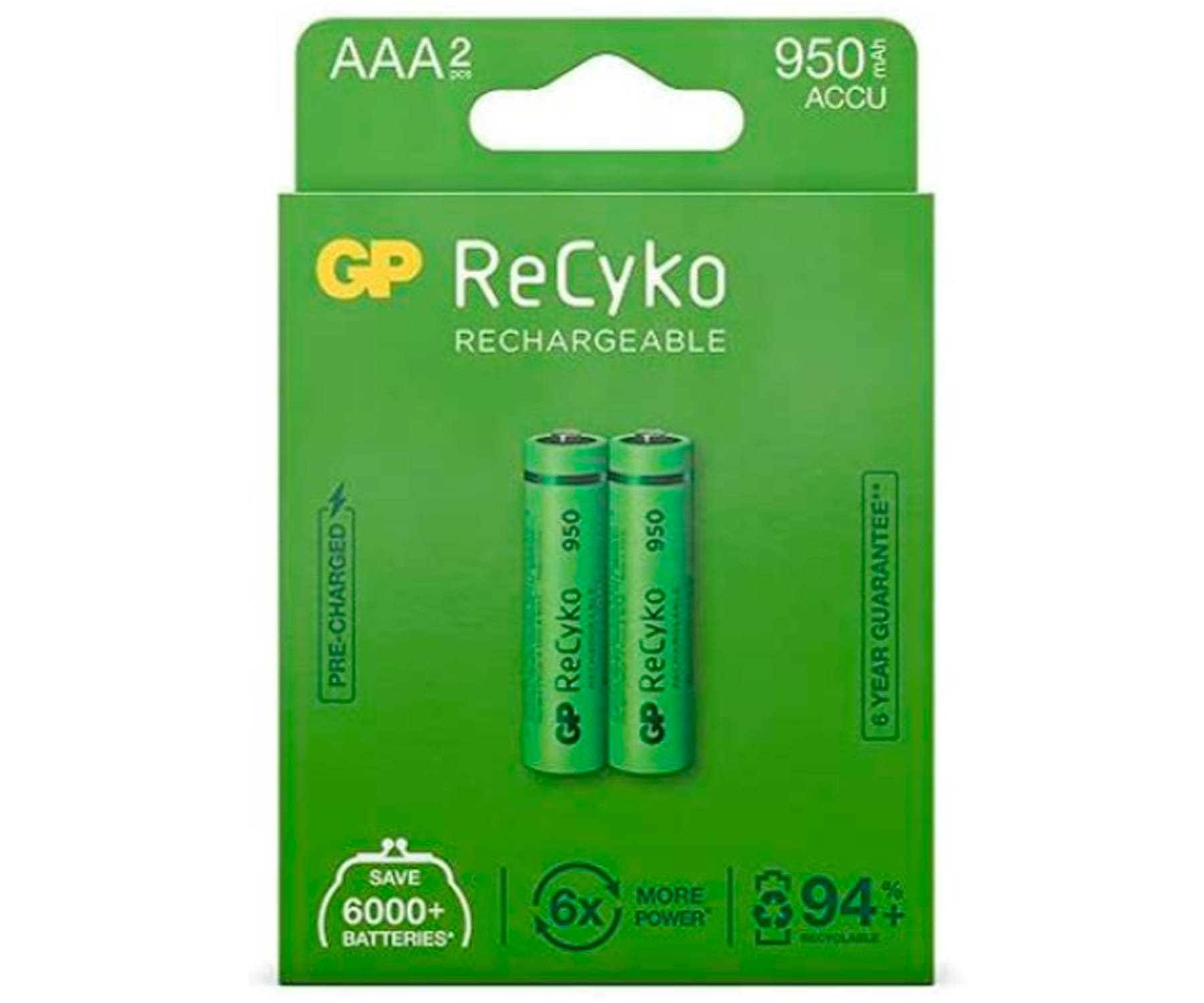 GP RECYKO 2XAAA 950MAH / PILAS RECARGABLES