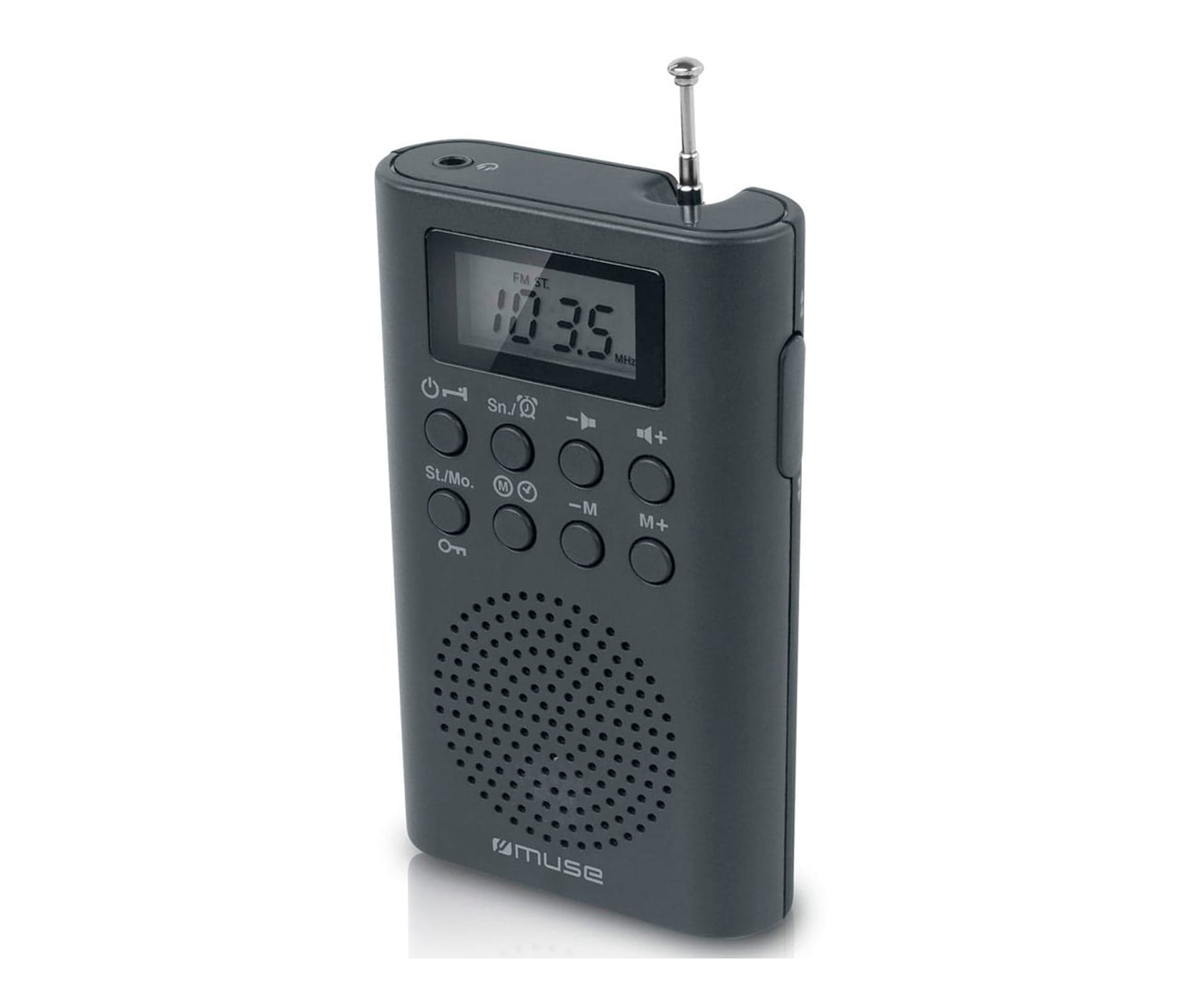 MUSE M-03 R NEGRO / RADIO DESPERTADOR PORTÁTIL