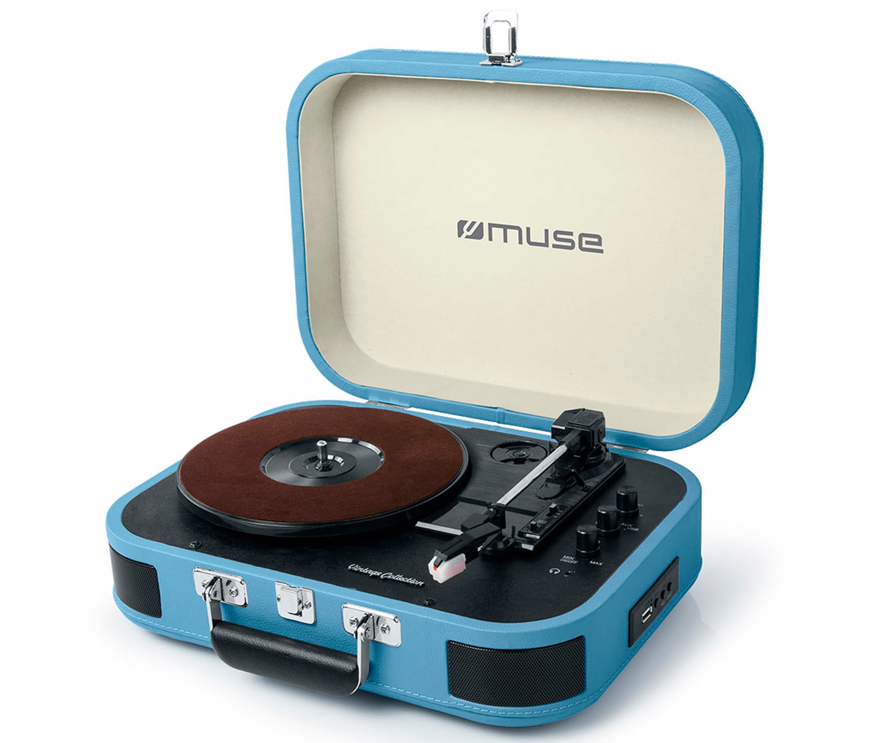 MUSE MT-201 BTB LIGHT BLUE / TOCADISCOS CON ALTAVOCES