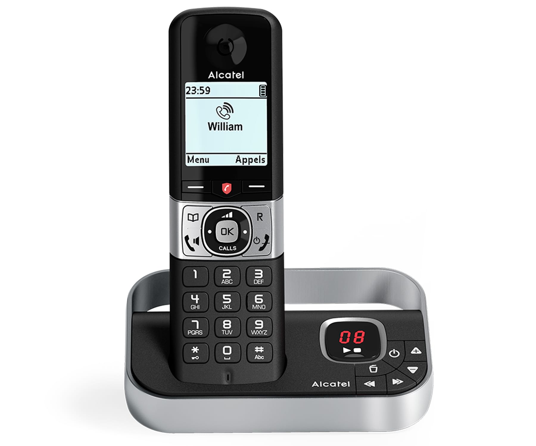 ALCATEL F890 NEGRO-PLATA / TELÉFONO INALÁMBRICO