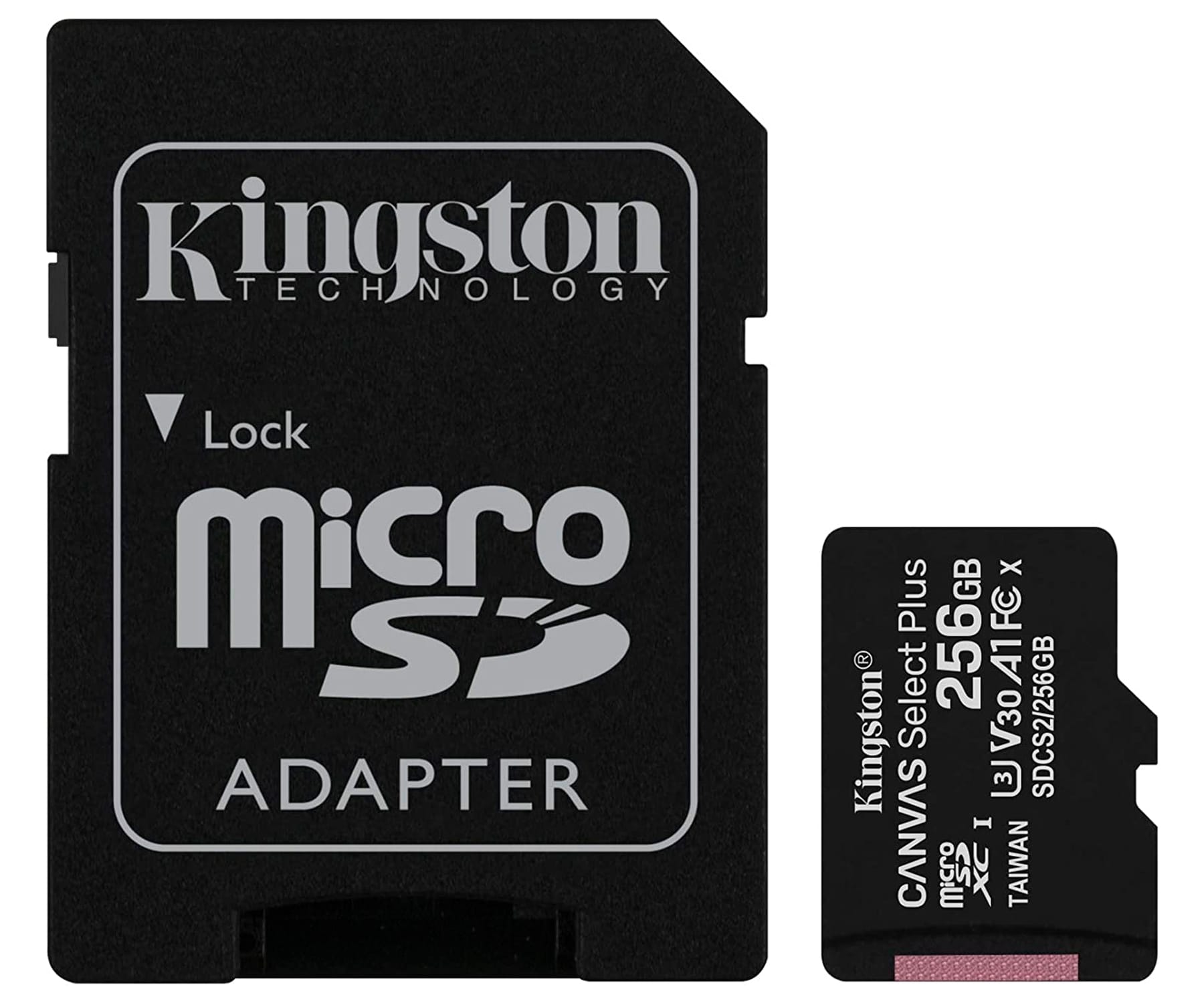 KINGSTON CANVAS SELECT PLUS BLACK / MEMORIA MICROSD 256GB SDCS2 CLASS 10 + ADAPTADOR A SD