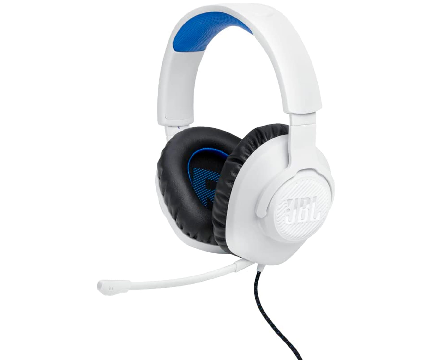 JBL QUANTUM 100P CONSOLE WHITE + BLUE / AURICULARES GAMING OVEREAR CON CABLE