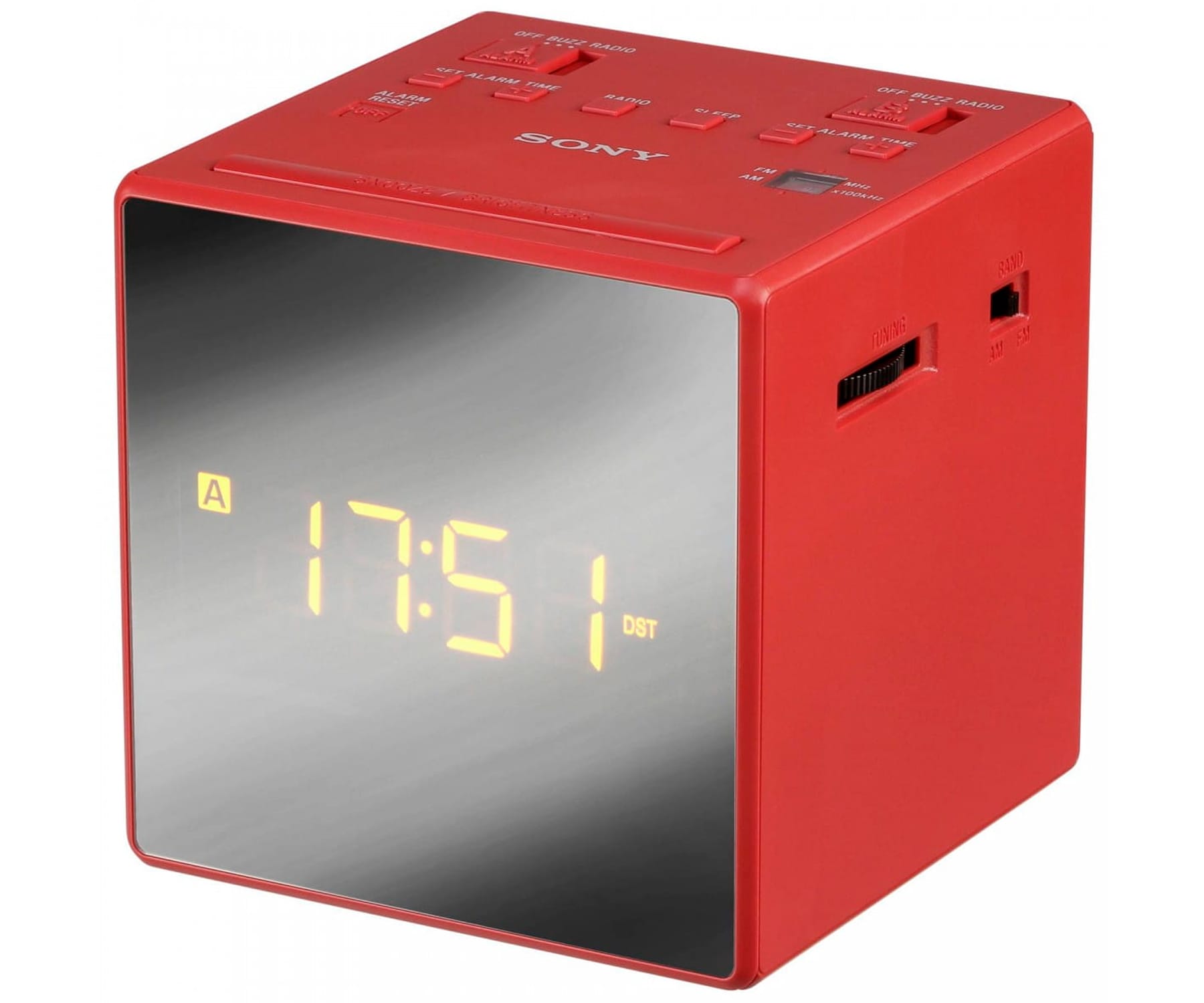 SONY RADIO DESPERTADOR ROJO ICFC1TR CON 2 ALARMAS CONFIGURABLES